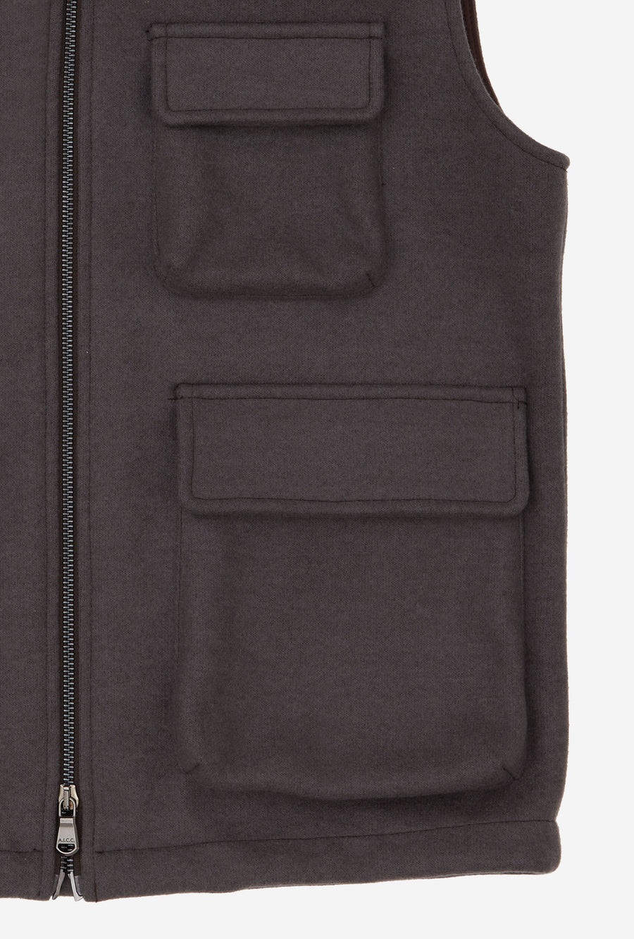 Gilet Wool Jersey Nickel