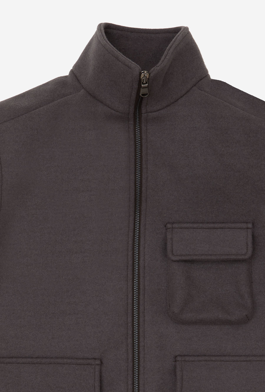 Gilet Wool Jersey Nickel