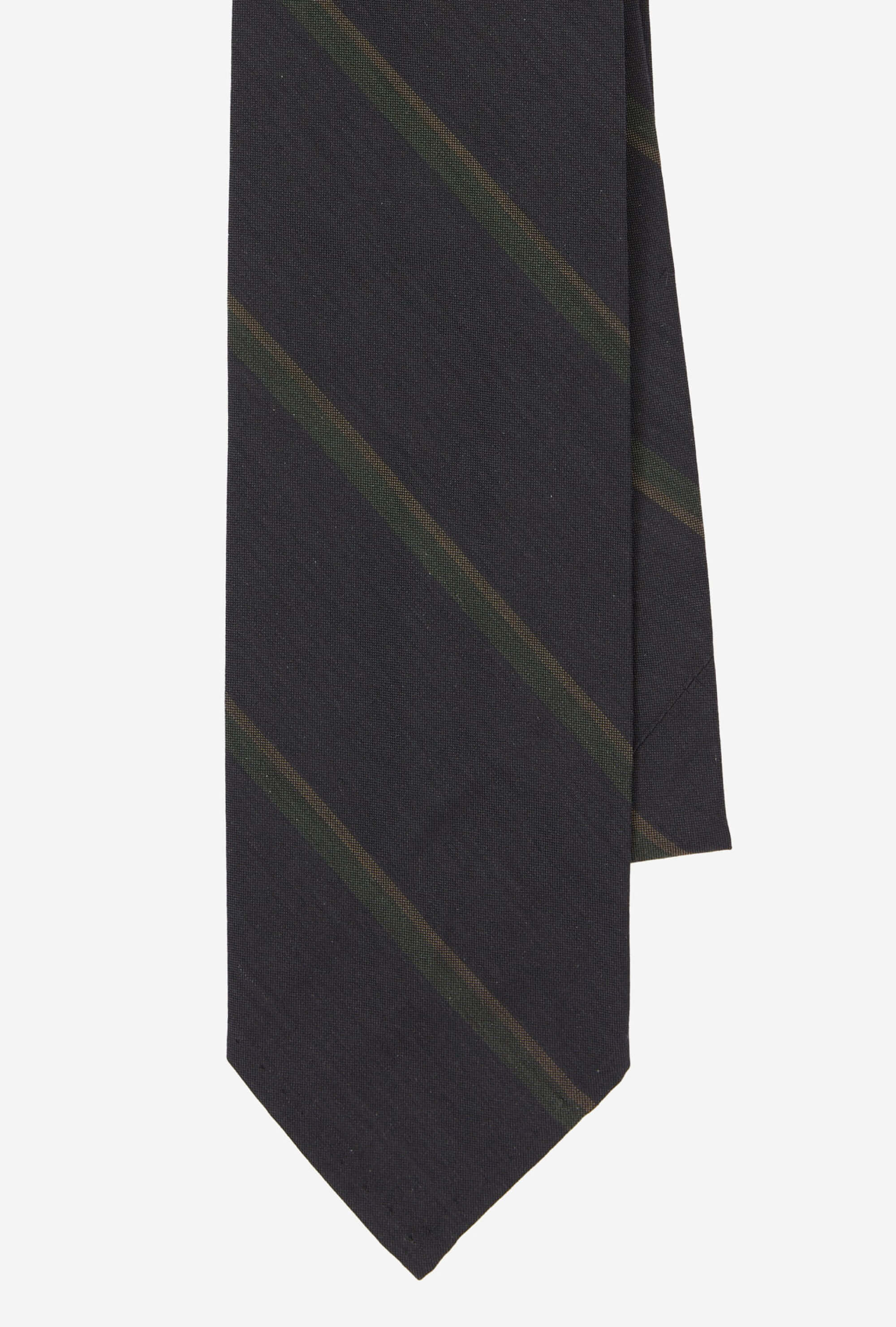 Dry Silk Tie Midnight Green Gold Stripe