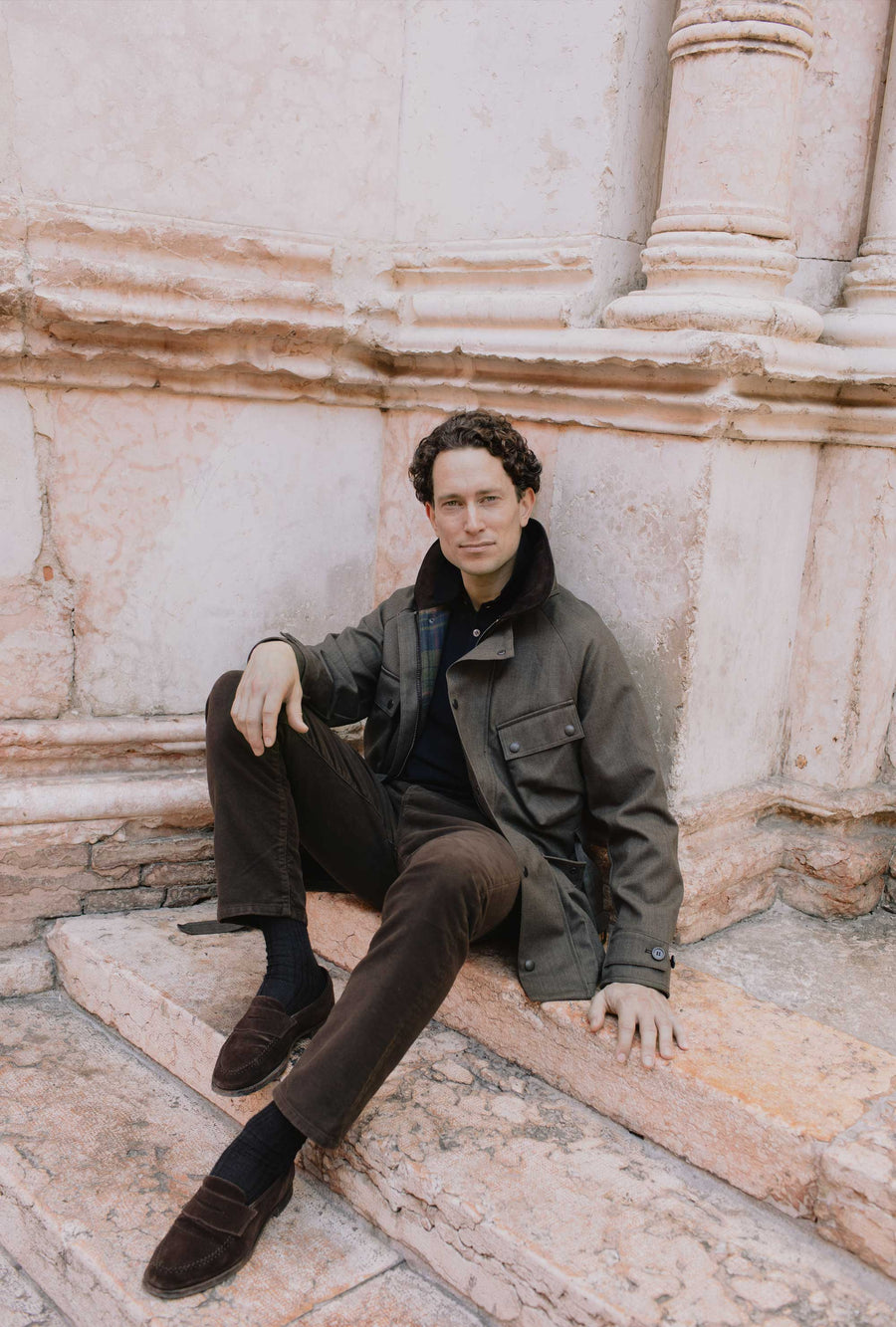 Moto Jacket Oiled Cavalry Twill Taupe