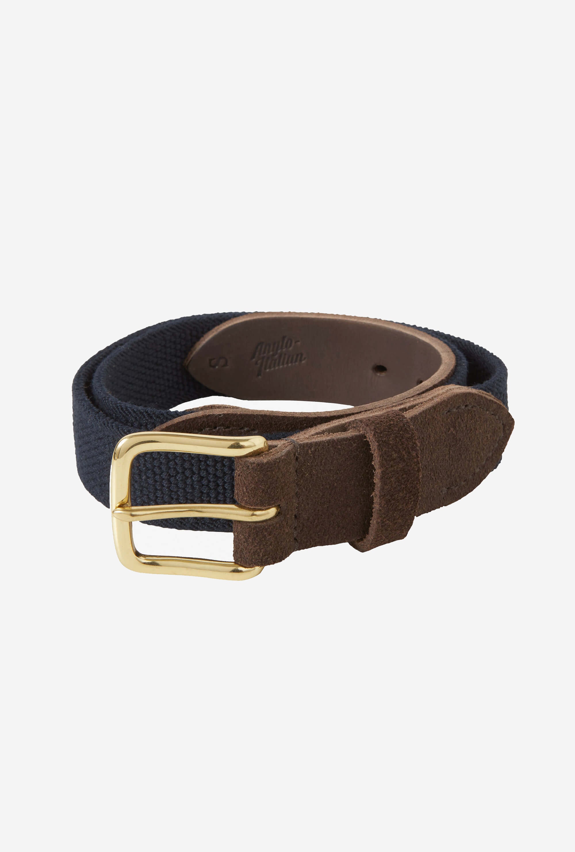 Webbed Belt Canvas Suede Navy