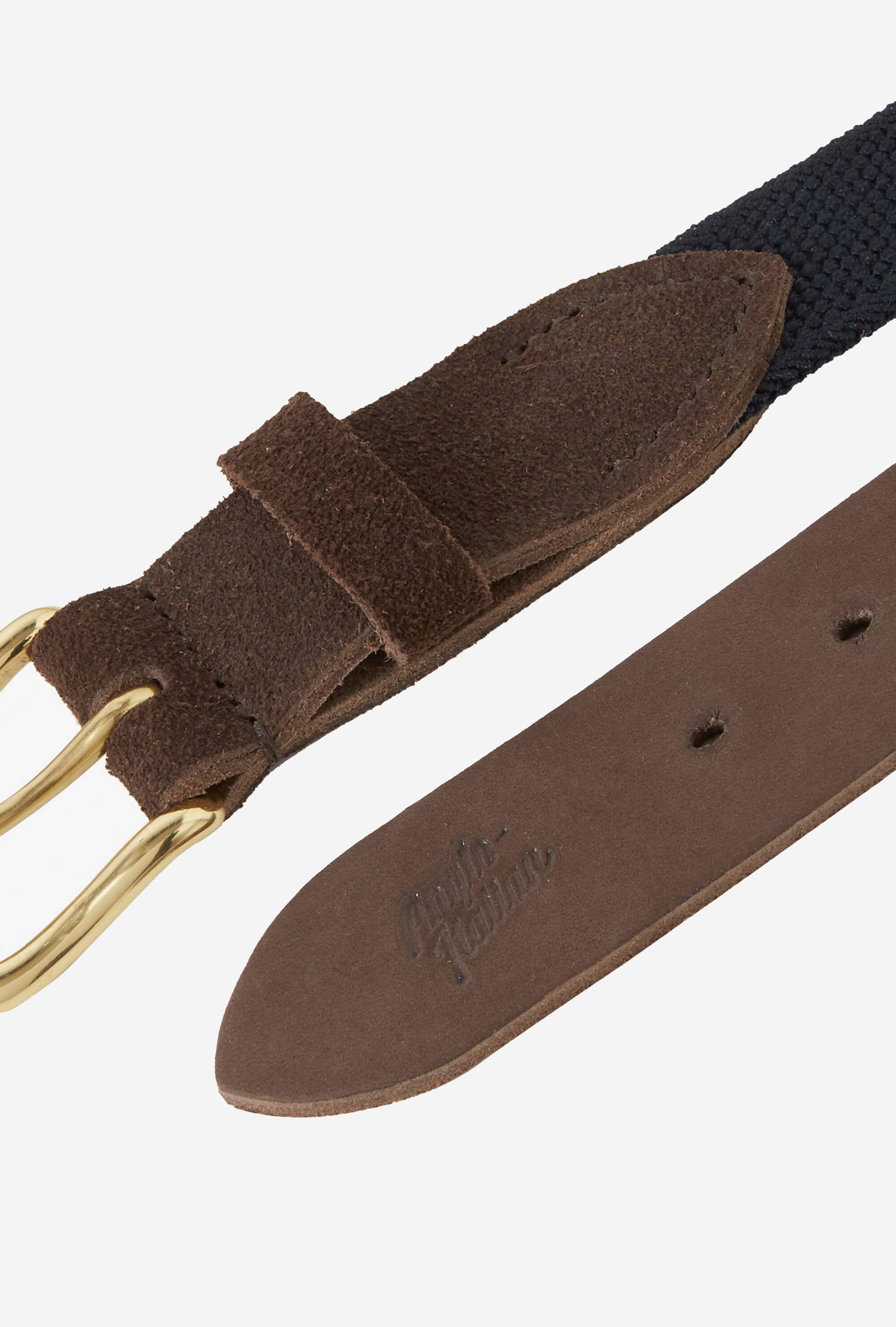 Webbed Belt Canvas Suede Navy