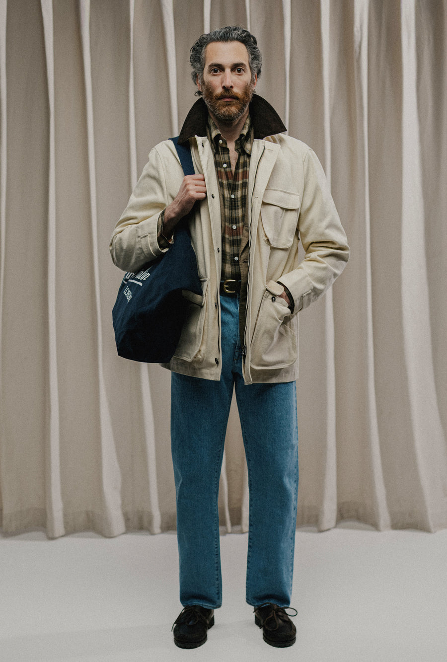 Barn Jacket Unlined Cotton Canvas Ecru