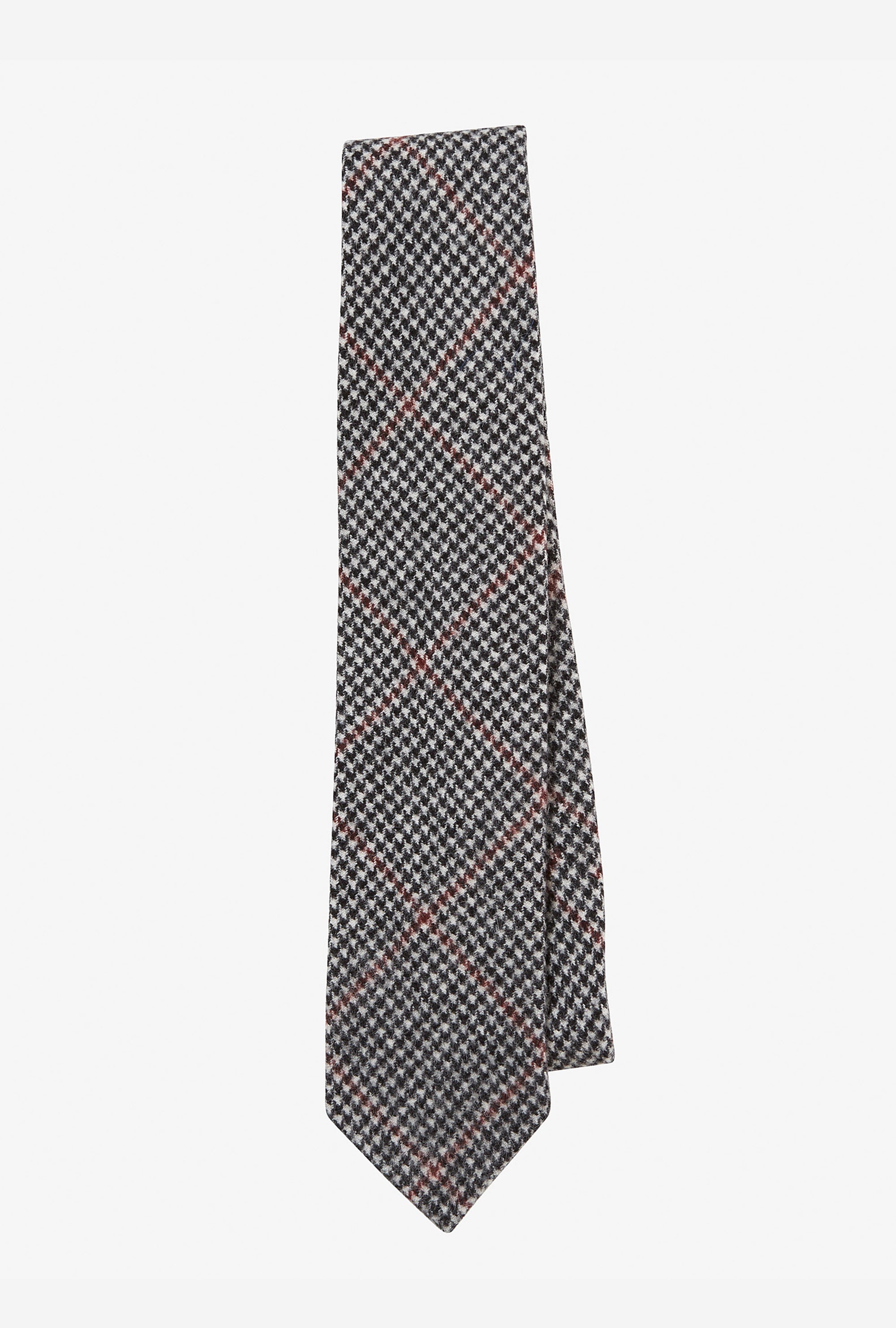 Cashmere Tie Houndstooth Red Overcheck