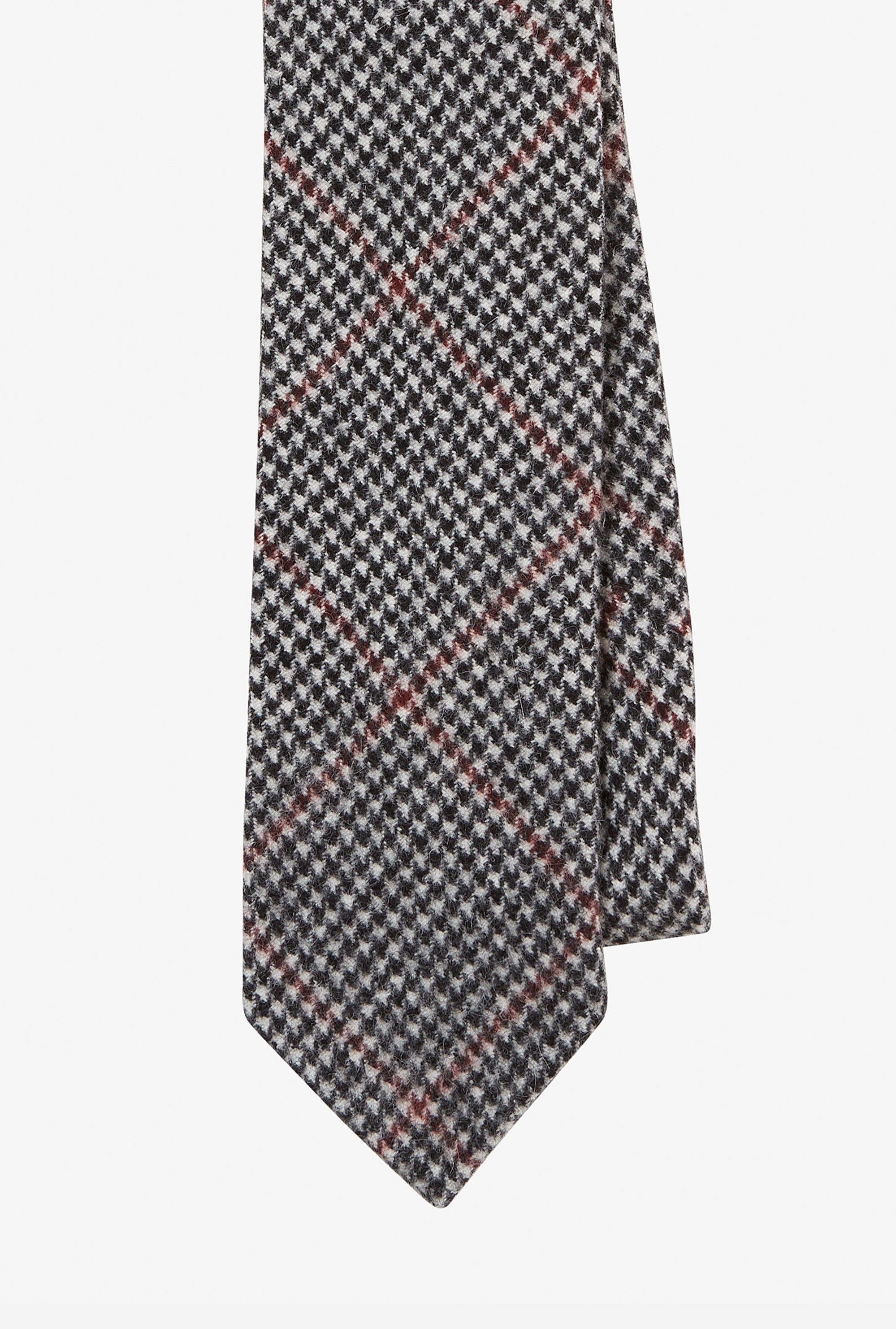 Cashmere Tie Houndstooth Red Overcheck