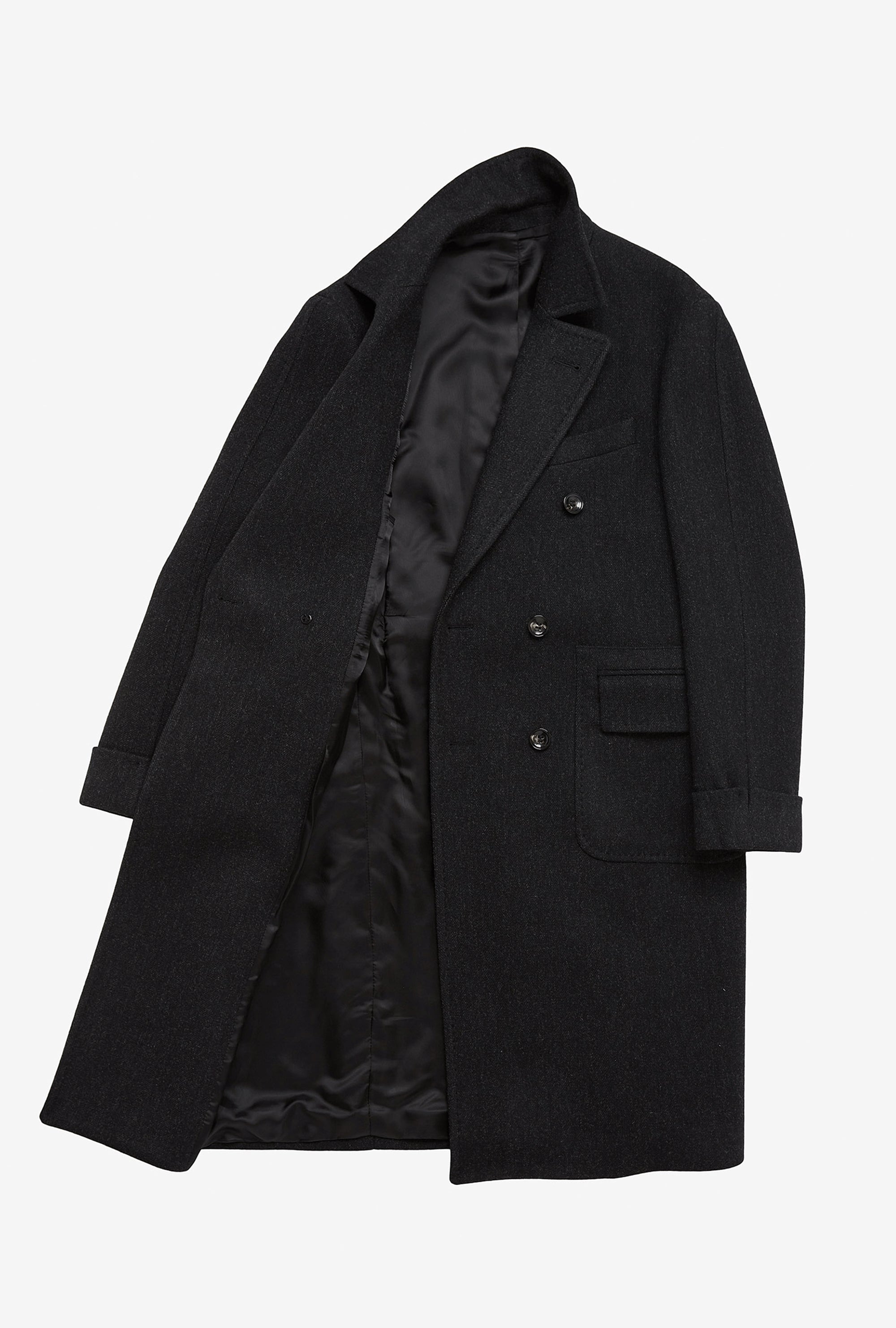 Double Breasted Martingala Coat Charcoal