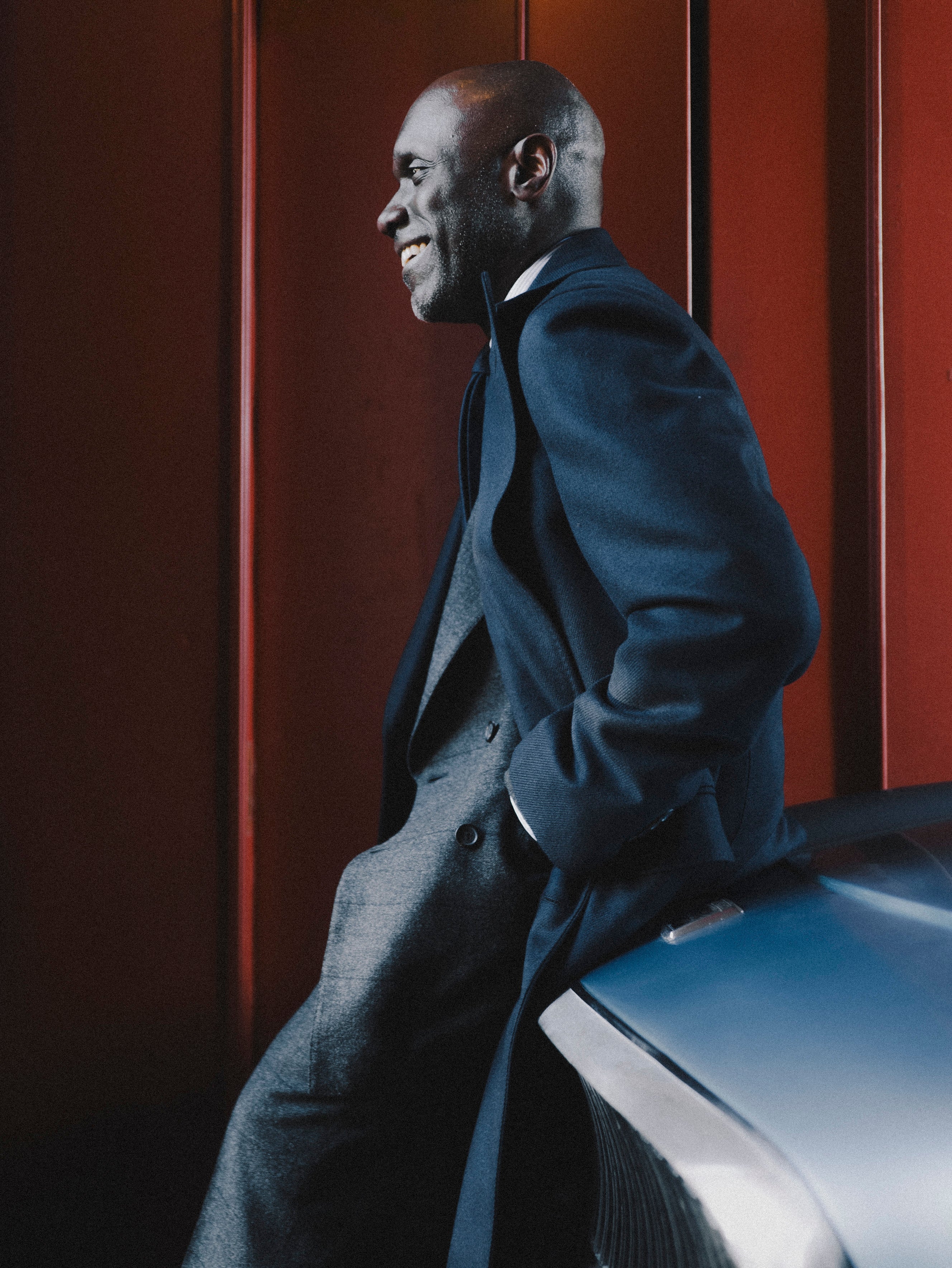 Double Breasted Overcoat Peak Lapel Navy