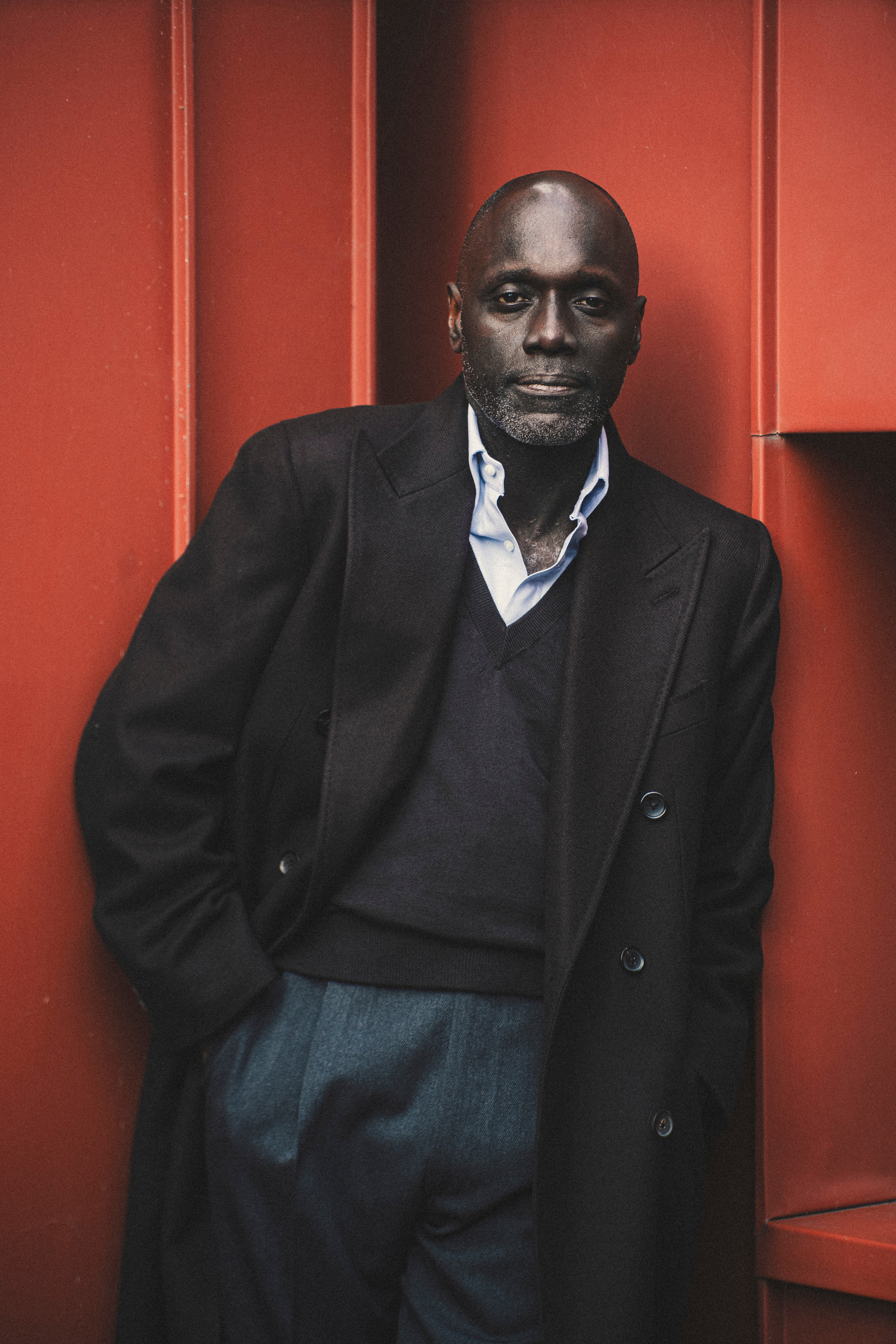 Double Breasted Overcoat Peak Lapel Brown