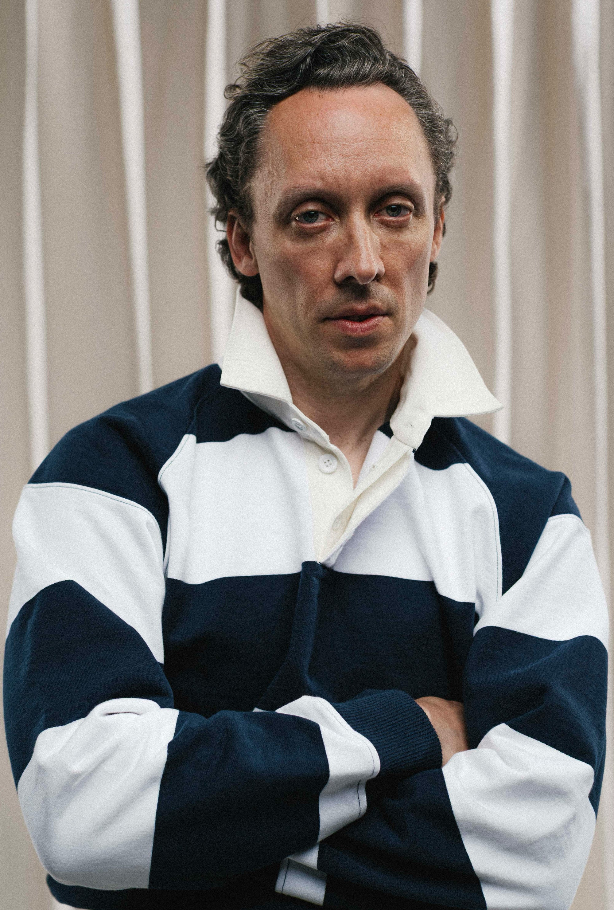 Rugby Shirt Navy Ecru Stripe