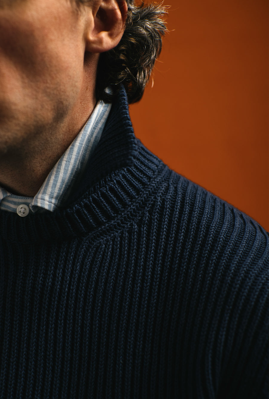 Stromboli Ribbed Cotton Wool Navy