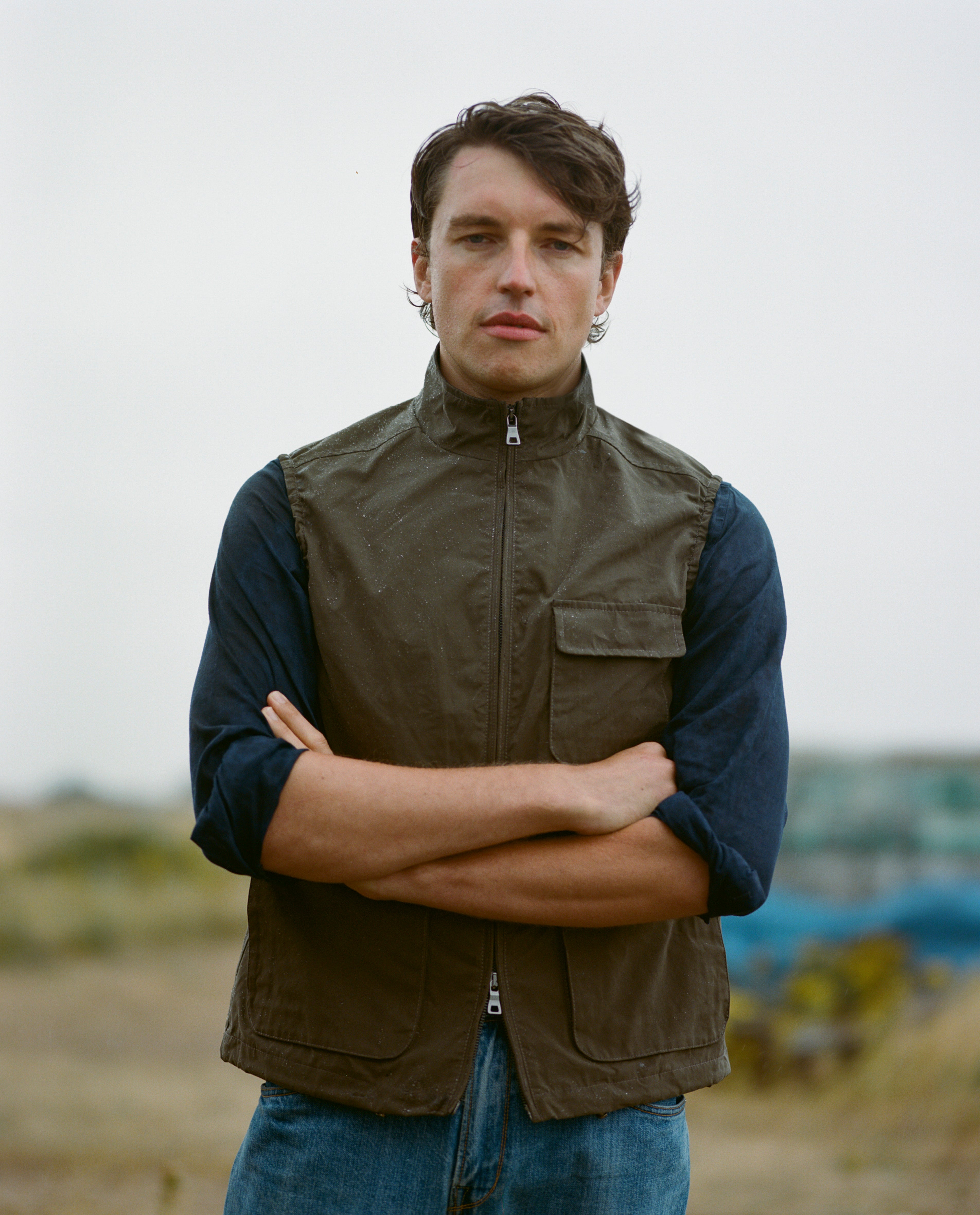 Technical Cotton Gilet Mushroom