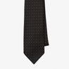 Silk Tie Black Grey Rust Geometric